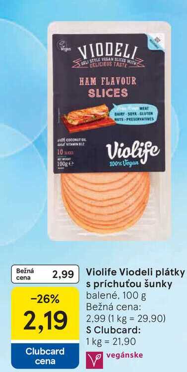 Violife Viodeli plátky s príchuťou šunky 100 g 