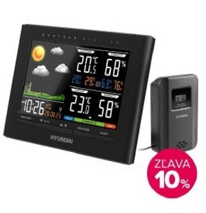 Meteostanice Hyundai WS 4380, barevný displej, černá