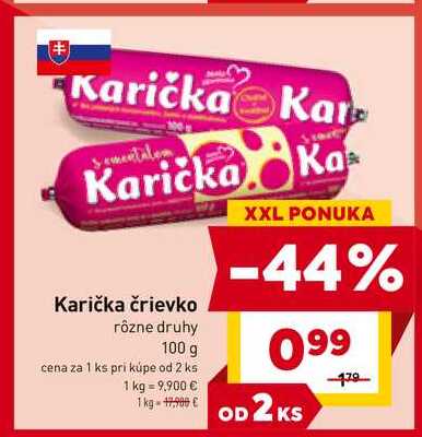 Karička črievko rôzne druhy 100 g 