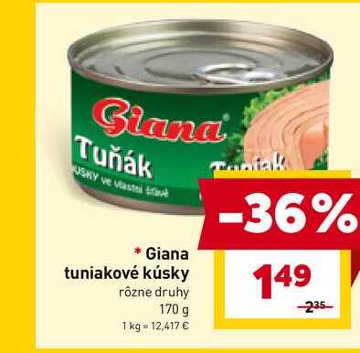 Giana tuniakové kúsky rôzne druhy 170 g 