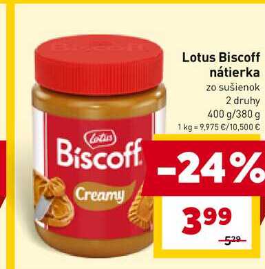Lotus Biscoff nátierka zo sušienok 2 druhy 400 g/380 g 