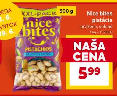 Nice bites pistácie 500g