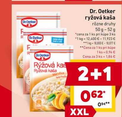 Dr. Oetker ryžová kaša rôzne druhy 50 g - 52 g 