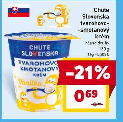 Chute Slovenska tvarohovo-smotanový krém rôzne druhy 130 g 