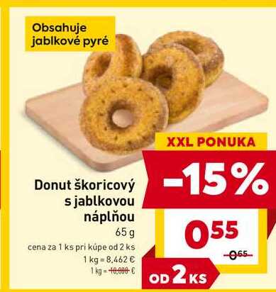 Donut škoricový s jablkovou náplňou 65g