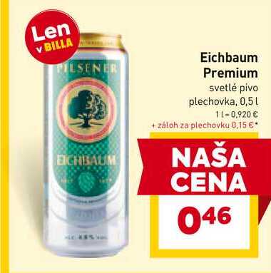 Eichbaum Premium svetlé pivo plechovka, 0,5l