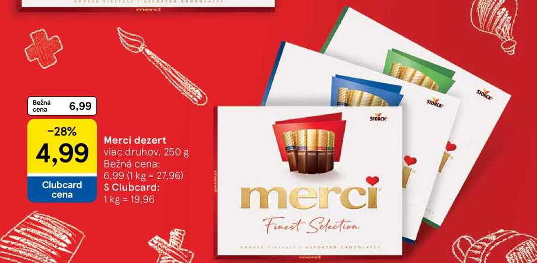 Merci dezert viac druhov, 250 g 
