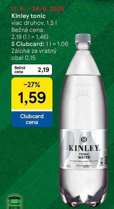 Kinley Tonic 1,5 l