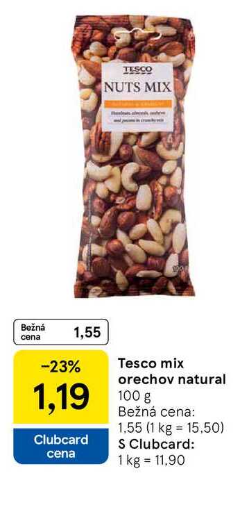 Tesco mix orechov natural 100 g