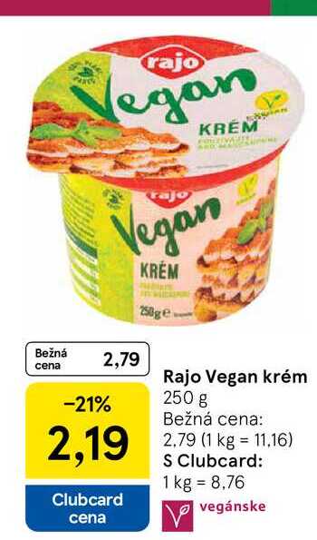 Rajo Vegan krém 250 g 