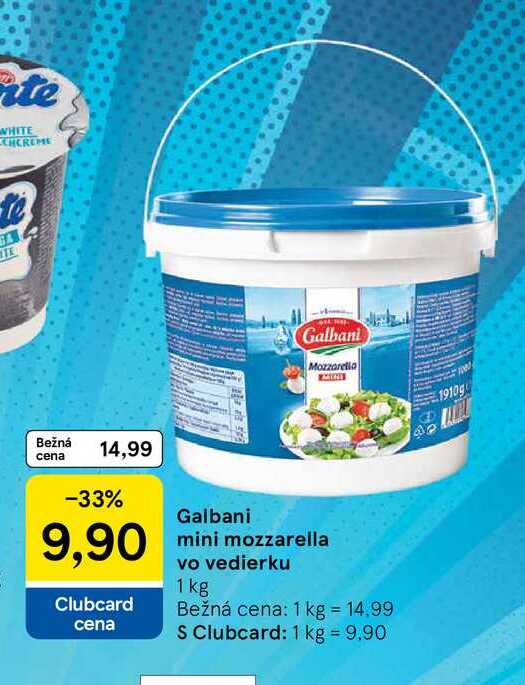 Galbani mini mozzarella vo vedierku 1 kg 