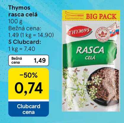 Thymos rasca celá 100 g