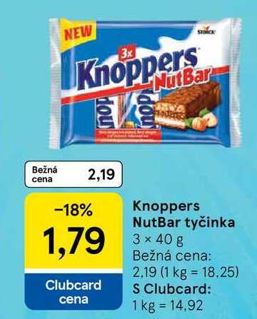 Knoppers NutBar tyčinka 3x40g