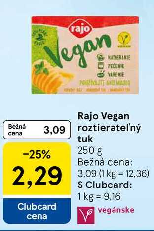 Rajo Vegan roztierateľný tuk 250 g 