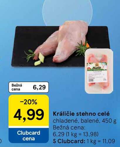 Králičie stehno celé 450 g