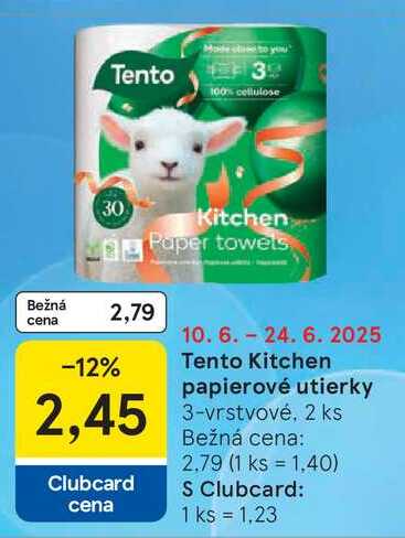 Tento Kitchen papierové utierky 3-vrstvové, 2 ks 