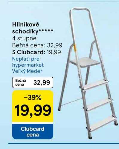 Hliníkové schodíky 4 stupne