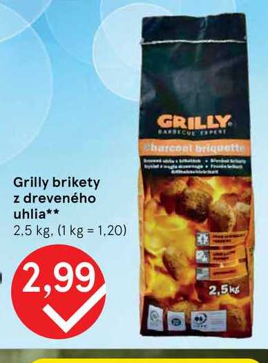 Grilly brikety z dreveného uhlia 2,5 kg