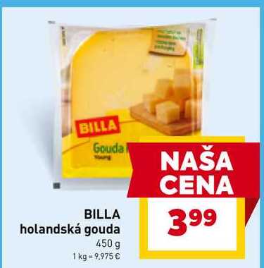 BILLA holandská gouda 450 g 