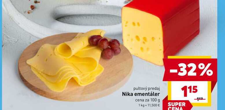 Nika ementáler cena za 100 g