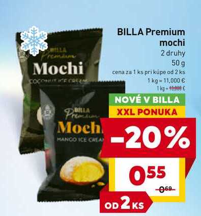 BILLA Premium mochi 2 druhy 50 g