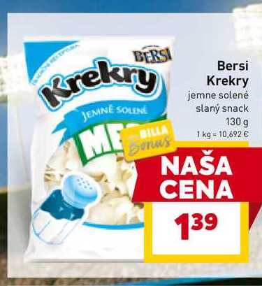 Bersi Krekry jemne solené slaný snack 130 g