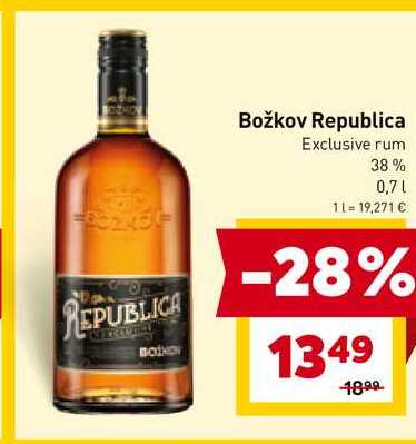 Božkov Republica Exclusive rum 38% 0,7l