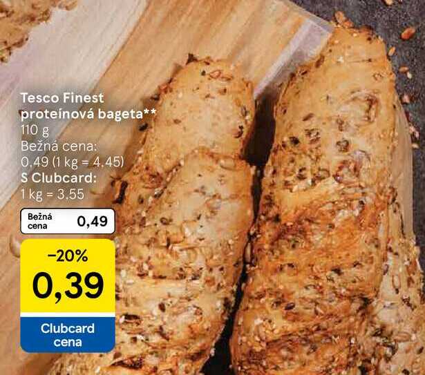 Tesco Finest proteínová bageta 110 g