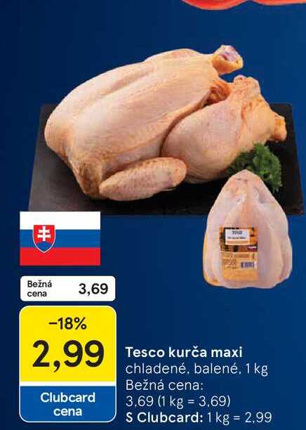 Tesco kurča maxi chladené, balené, 1 kg