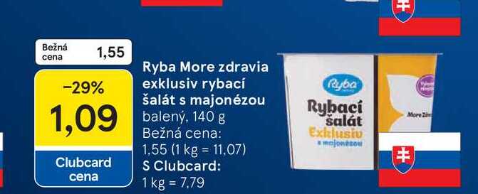 Ryba More zdravia exklusiv rybací šalát s majonézou balený, 140 g 