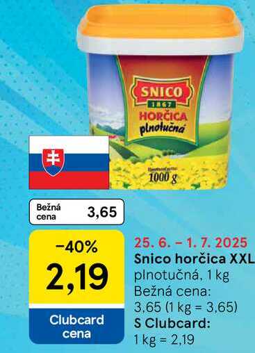 Snico horčica XXL plnotučná, 1 kg 