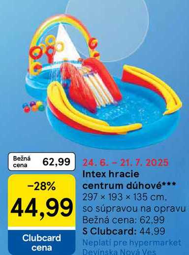 Intex hracie centrum dúhové 297 × 193 × 135 cm so súpravou na opravu 