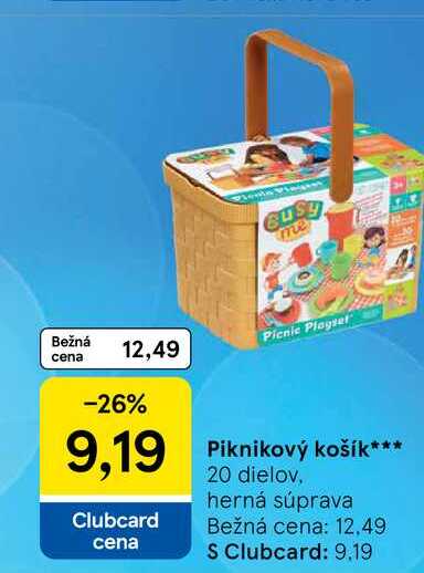 Piknikový košík 20 dielov, herná súprava