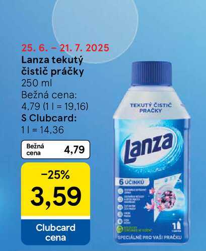 Lanza tekutý čistič práčky 250 ml 