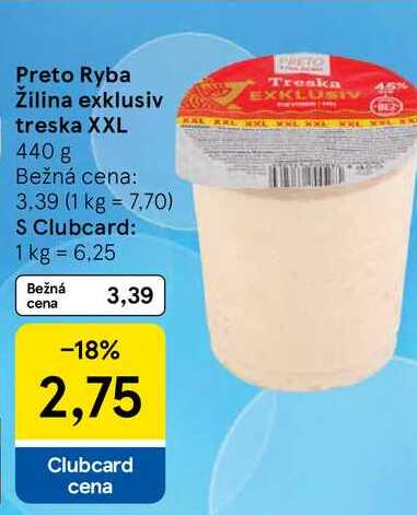 Preto Ryba Žilina exklusiv treska XXL 440 g 