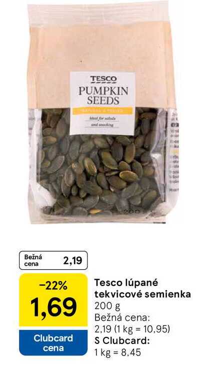Tesco lúpané tekvicové semienka 200g