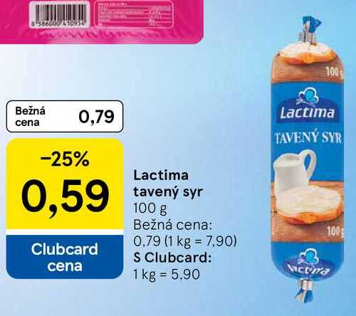 Lactima tavený syr, 100 g 