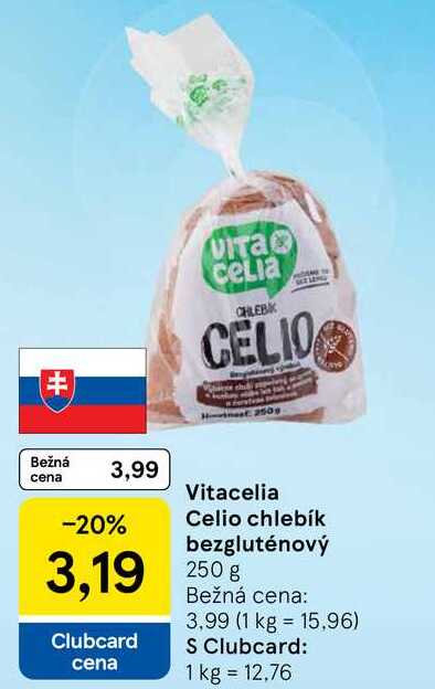 Vitacelia Celio chlebík bezgluténový, 250 g