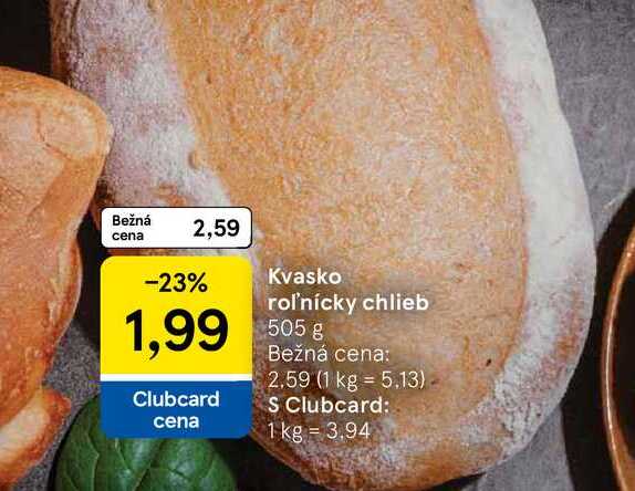 Kvasko roľnícky chlieb, 505 g  v akcii