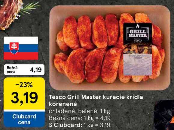 Tesco Grill Master kuracie krídla korenené, 1 kg