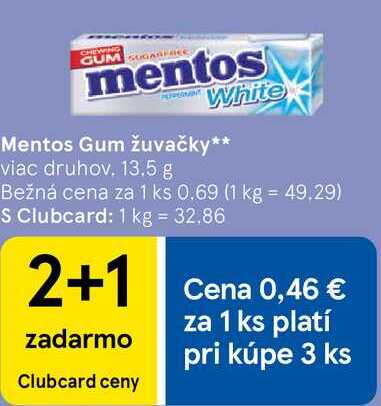 Mentos Gum žuvačky, 13,5 g