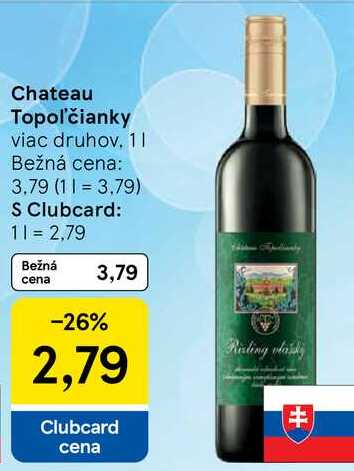 Chateau Topoľčianky, 1 l
