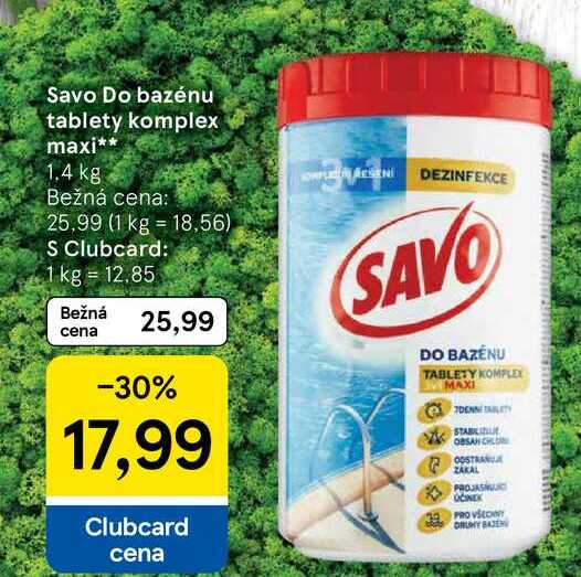 Savo Do bazénu tablety komplex maxi, 1,4 kg