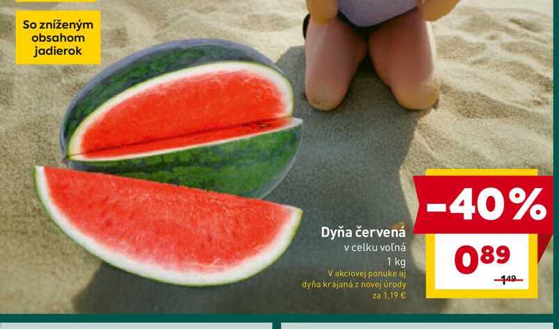 Dyňa červená v celku voľná 1 kg