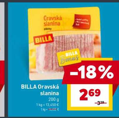 BILLA Oravská slanina 200 g