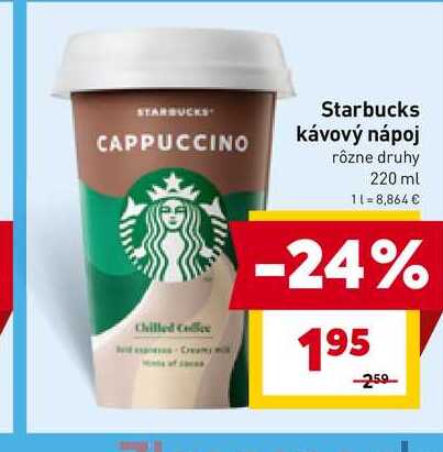 Starbucks kávový nápoj rôzne druhy 220 ml 