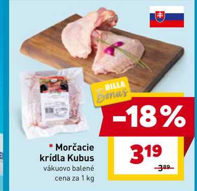 Morčacie krídla Kubus vákuovo balené cena za 1 kg
