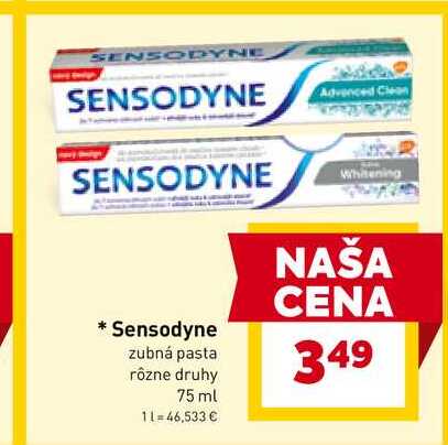 Sensodyne zubná pasta rôzne druhy 75 ml 