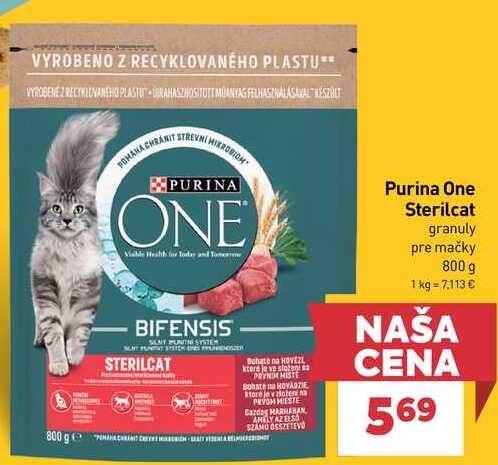 Purina One Sterilcat granuly pre mačky 800 g