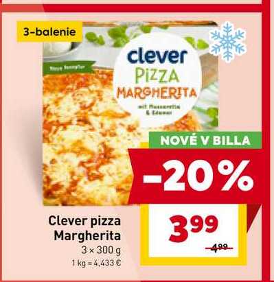 Clever pizza Margherita 3×300 g
